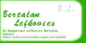 bertalan lefkovics business card